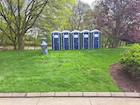 Final section of Fort Wayne portable restrooms by Summit City Rental for the Michiana Wine Festival at Headwaters Park.